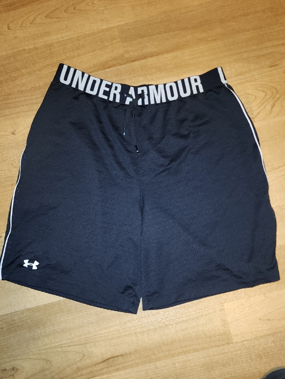 Under Armour Black Athletic Shorts with White Trim